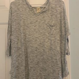 Womens faded glory heather gray 3/4 sleeve top